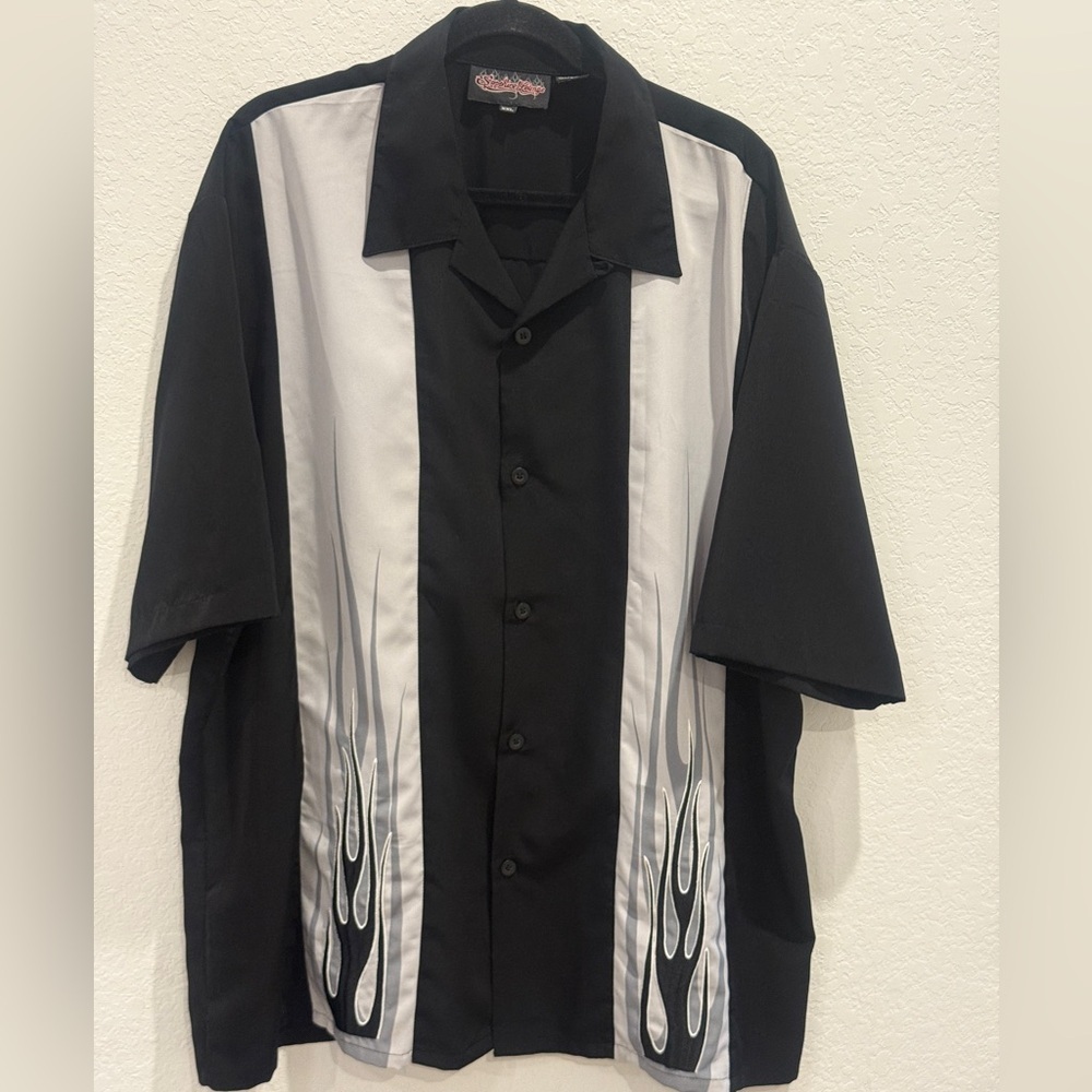 Sapphire Lounge Men's‎ Black and White Flame Shirt Jacket